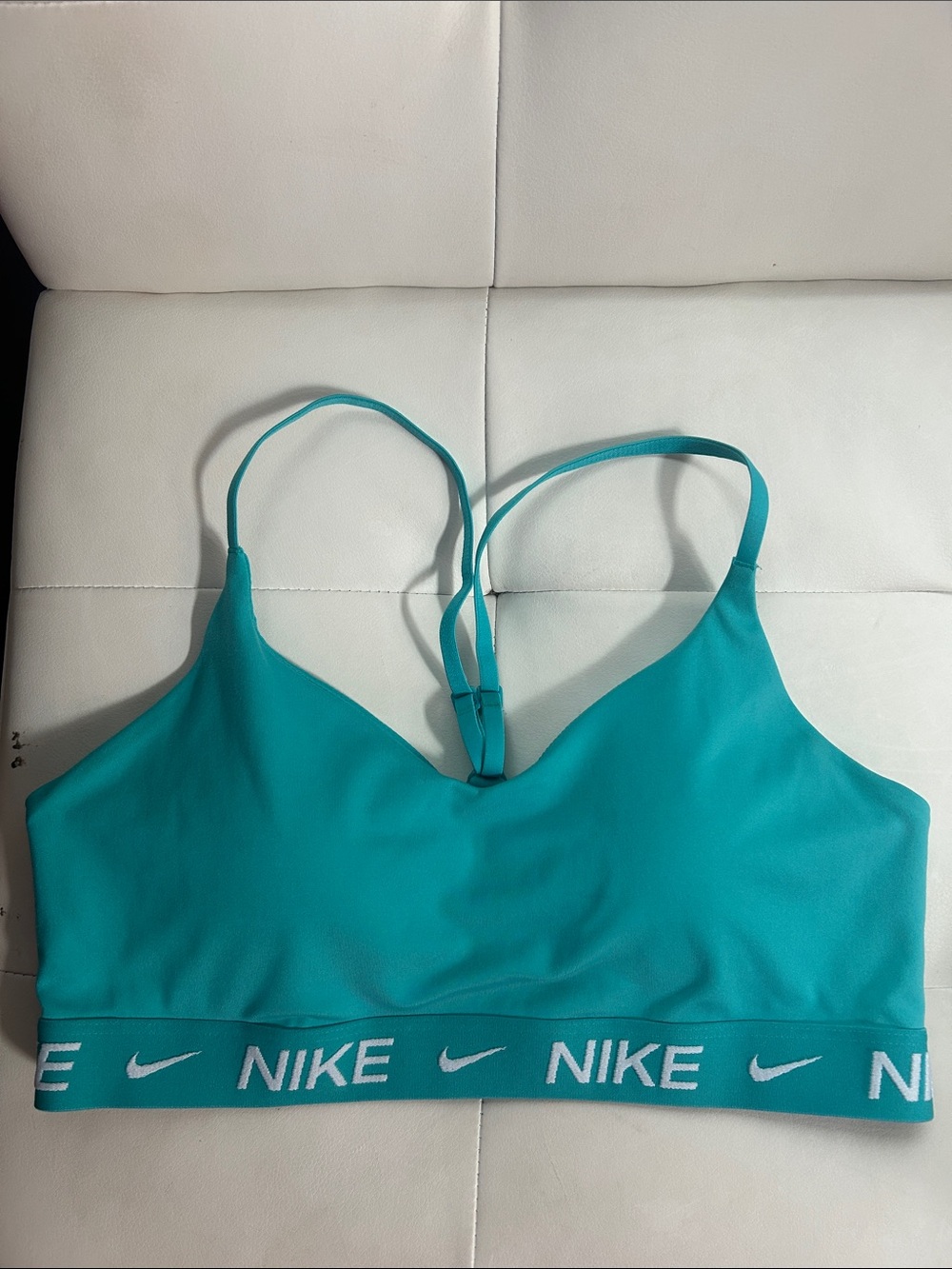 Nike Turquoise Logo-Band Light Support Sports Bralette